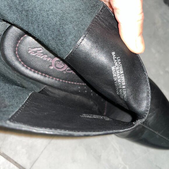 Born Crown Black Genuine Leather Ankle Booties Mid Heel Women's 6.5 - Picture 4 of 9